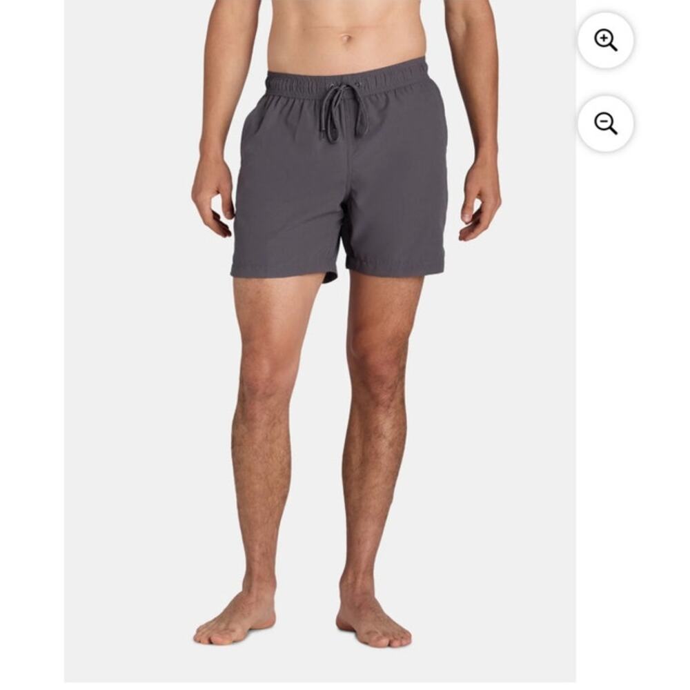 George Mens XXL Above the Knee Shorts Swim Trunks, 6" Inseam, Charcoal Gray NWT